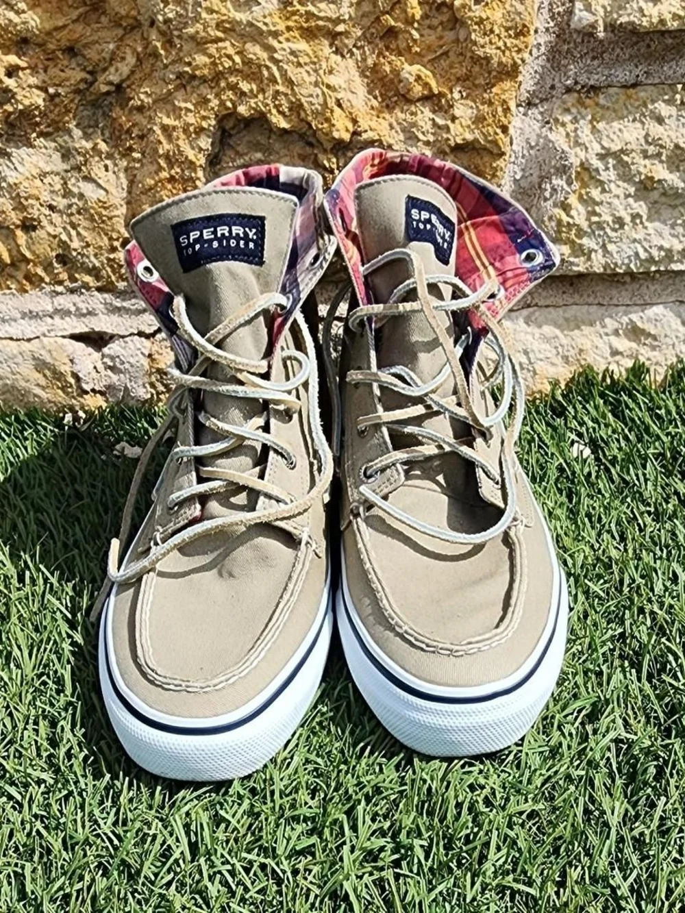 Sperry Bahama Boot Olive Canvas High-Top Sneakers